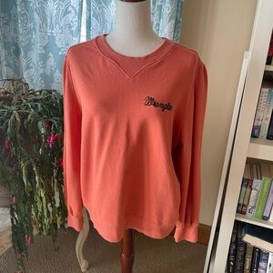Wrangler orange cotton crew neck pullover